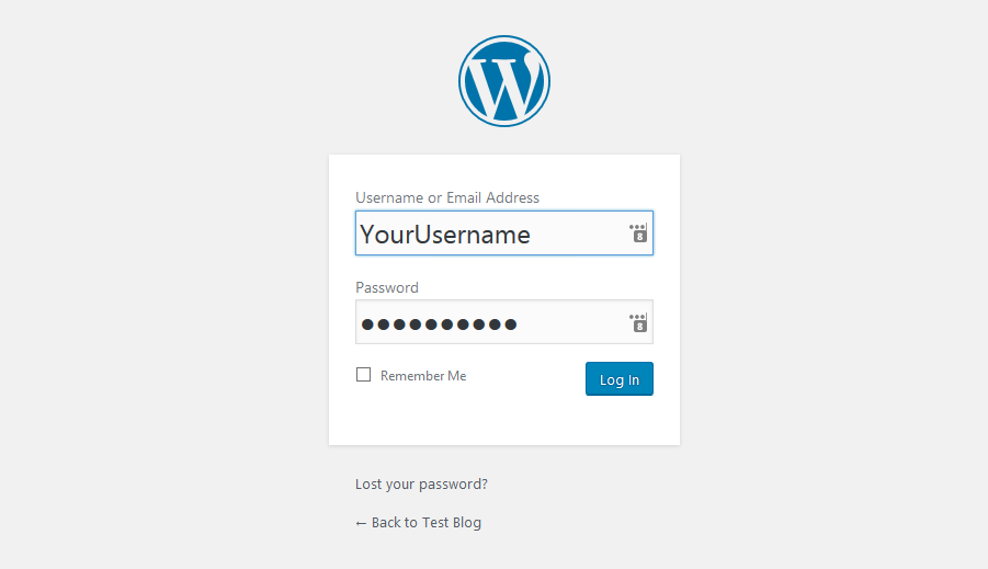 WordPress login
