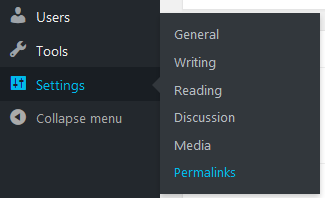 WordPress permalinks - settings section.